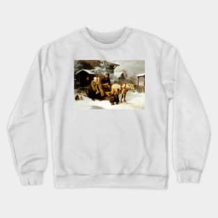 Leaving Home (Dalecarlian Scene) by Bengt Nordenberg Crewneck Sweatshirt